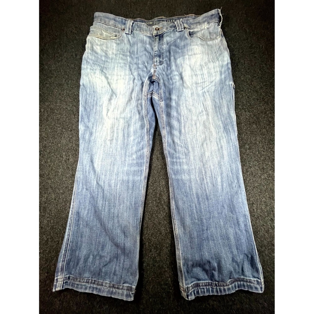 Duluth Trading Co Ballroom Double Flex Jeans Men's 40x28 Blue Denim Wide Leg
